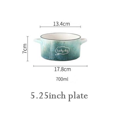Lucky Day Round Square Ceramic Soup Plate For Oven Microwave Home Hotel Kitchen Breakfast Lunch Dinner Salad Fruit Plate: soup plate-700mL
