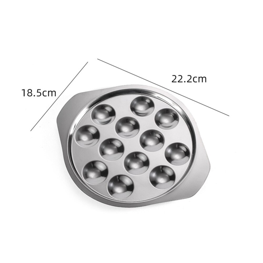 1pc Snail Plate Serving Plate Stainless Steel Escargot Dish Kitchen Plate