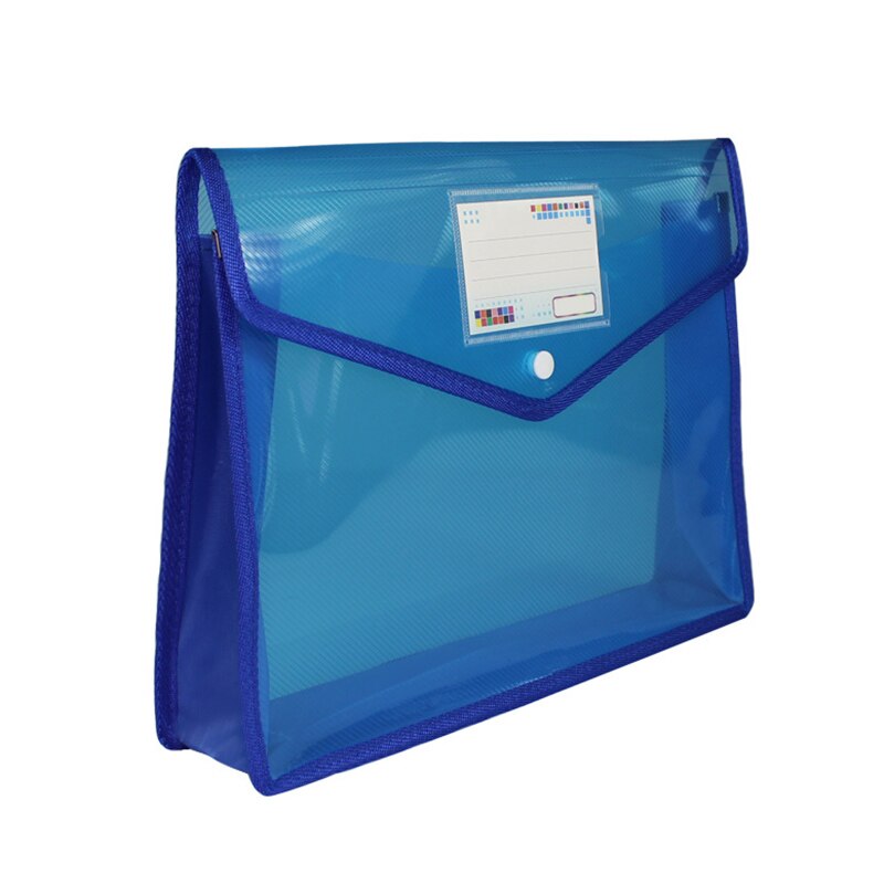 Eco-Friendly Plastic File Folders Expandable Envelope Folder with Snap Button Closure Durable Waterproof for Office Home DU55: Blue