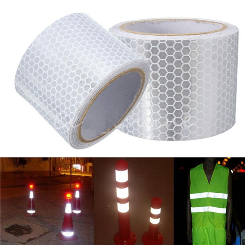 100x5cm Waterproof Warning Tape Strip Stickers Warning Light Reflector Protective Sticker Reflective Film Car Safety Mark