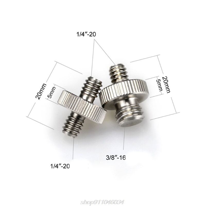 Metalen 1/4 \ "Man 1/4 \" Of 3/8 \ "Man Schroefdraad Adapter 1/4 Of 3/8 Inch dubbele Man Schroef Adapter Statief Camera N18 20