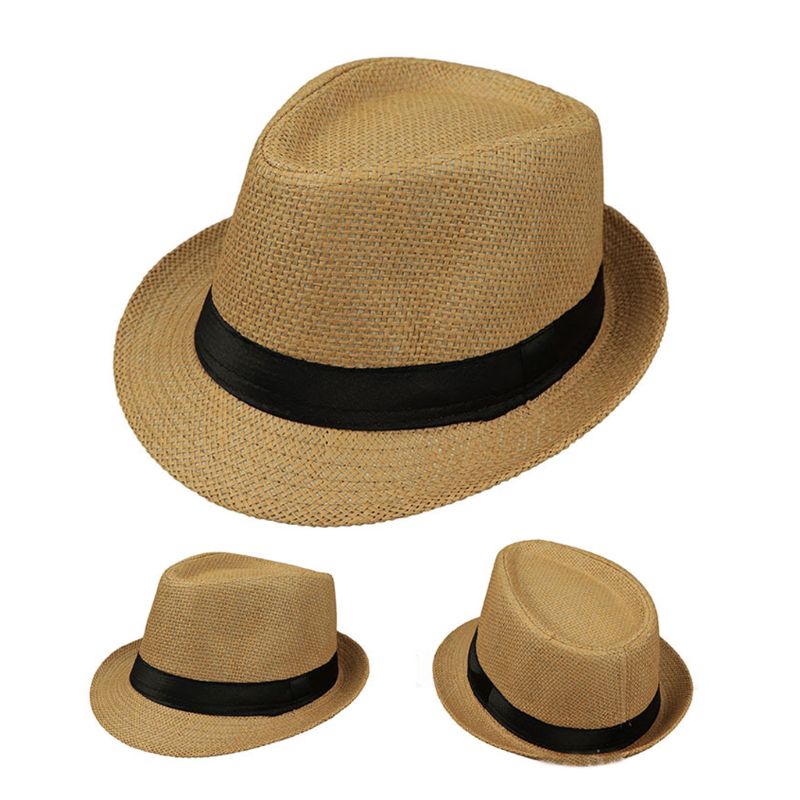 Børn børn sommer strand stråhat jazz panama trilby fedora hat gangster kasket udendørs åndbare hatte piger drenge solhat