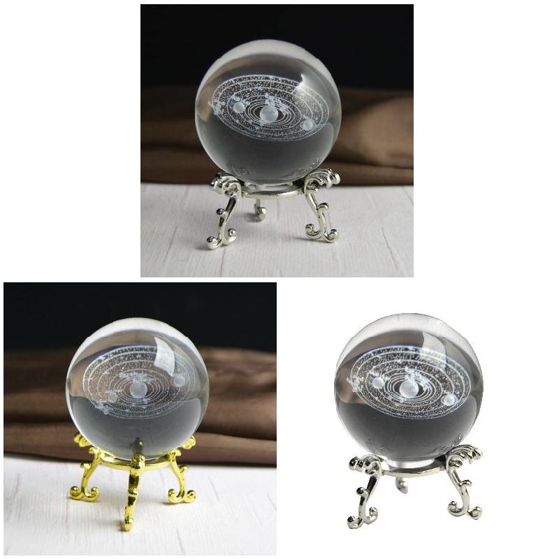 3D Sistema Solar bola de cristal en miniatura grabado modelo planetas decoración del hogar C44