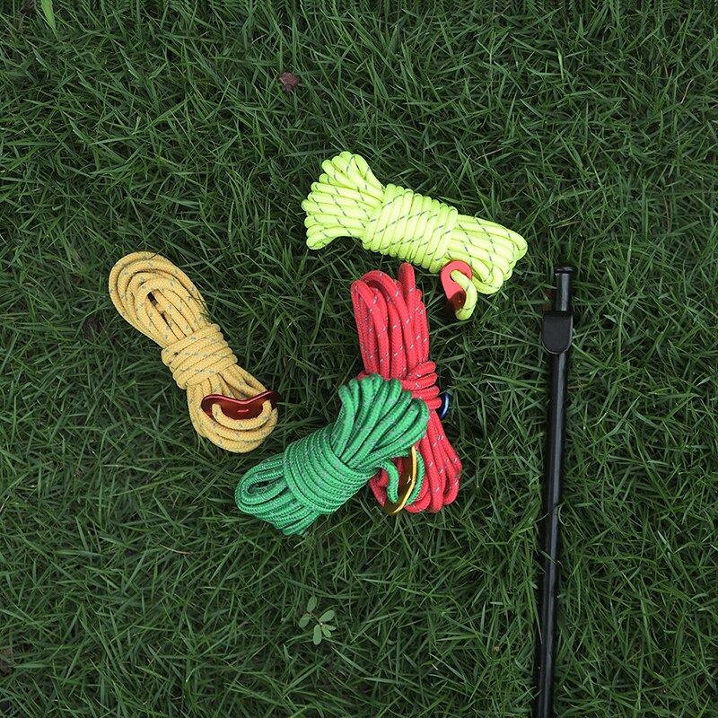 Outdoor Camping Pull Rope Tent Fastener Reflective 4mm Thick Tension Rope Pull Canopy Tent Fixed Rope Camping Accessories