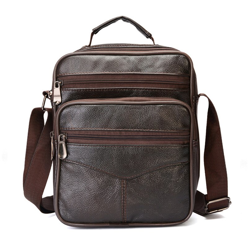 Vintage Koeienhuid Lederen Handtas Mannen Crossbody Tassen Solid Schoudertas Man Kleine Zakelijke Mannelijke Reizen Messenger Bags Koffie: Brown C