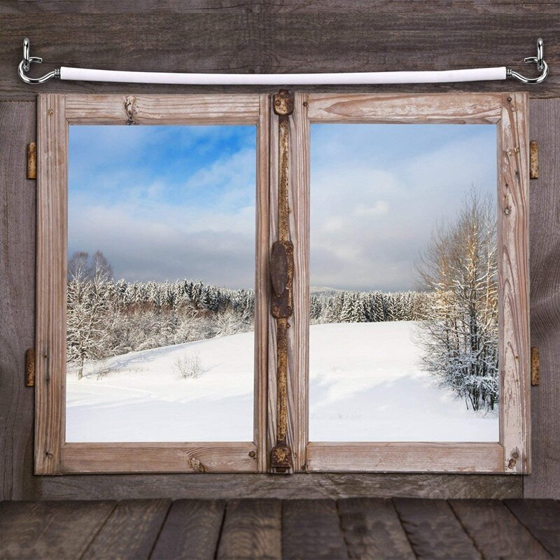 Gardinwire og kroker sett , 3 meter nettgardinwire med 8 stk skrukroker for nettgardinstang