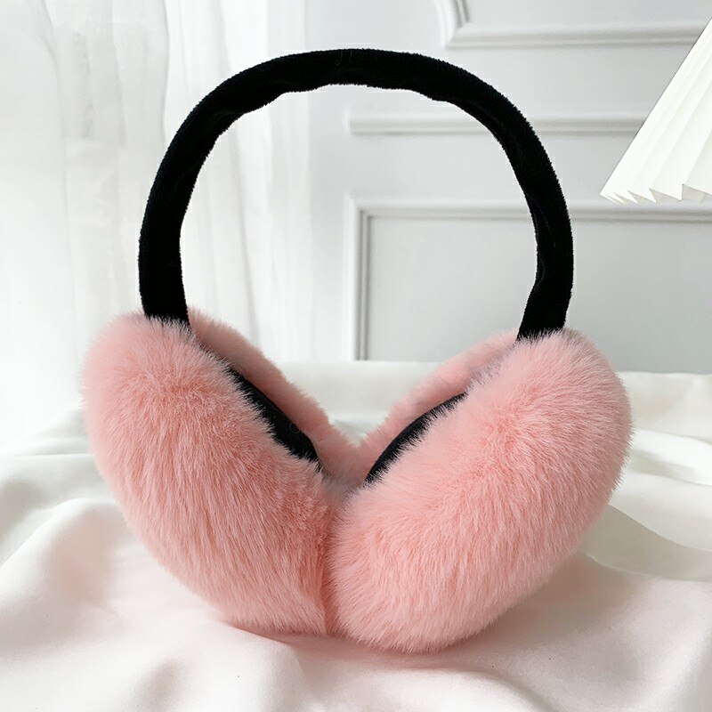 Orejeras cálidas de felpa suave para mujer, orejeras cálidas para estudiantes, protección contra el frío, cubierta de oreja para mujer: red classic