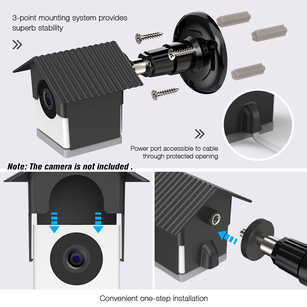 Wyze, soporte de montaje en pared para cámara con funda a prueba de mal tiempo para WyzeCam e iSmartAlarm Spot, Cámara contra la protección solar