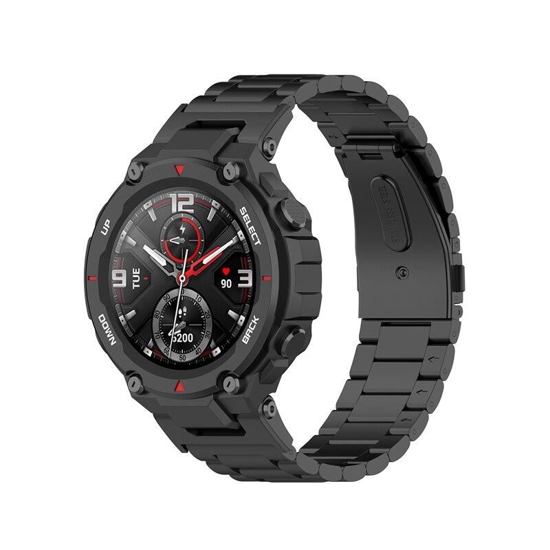 Metalen Rvs Horloge Band Voor Huami Amazfit T-Rex Smart Armband Vervanging Band