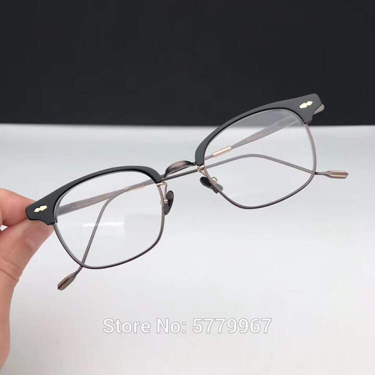 Høje titanium briller ramme blide mænd ultralette firkantede nærsynethed receptpligtige briller rammer fulde optiske briller: Grå