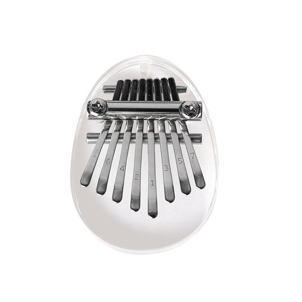 Instrumento Musical de africano Sanza Mbira, cristal claro, 8 teclas, Kalimba, Pulgar acrílico, Piano con escala: Ellipse