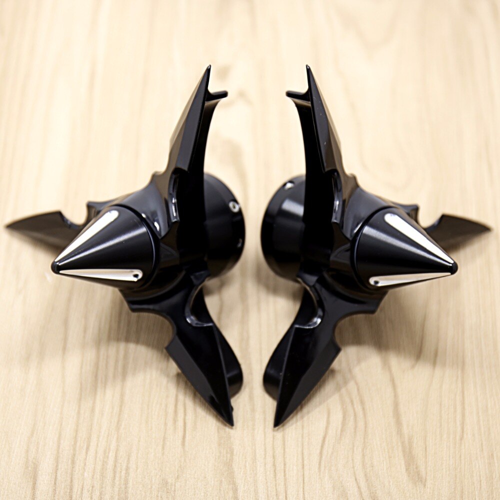 Black Spun Blade Spinning Axle Caps For Harley Sporster Touring Street Glide Road King Models