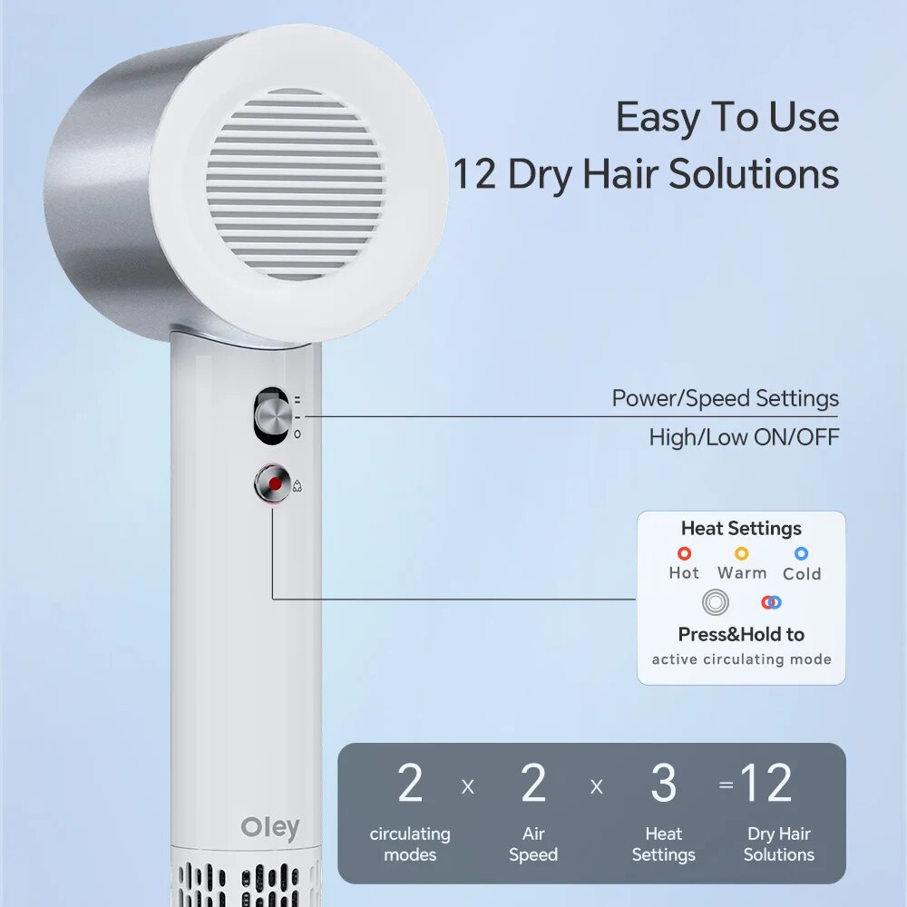 Oley-secador de pelo eléctrico, anión de secado rápido, cuidado del cabello, electrodomésticos de alta velocidad, herramientas de estilismo para el cuidado Personal, multifunción