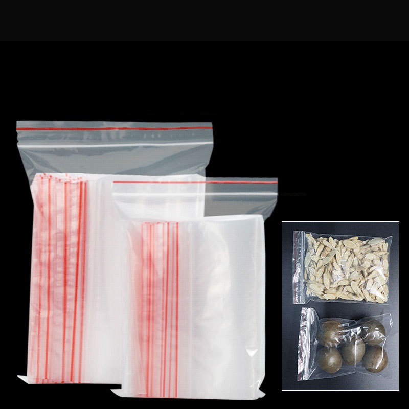 100 Pcs Small Zip Lock Plastic Transparent Bag Clear Jewelry Food Packing Reclosable Zippers Sealing Storage Pouch