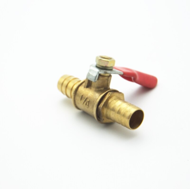 8mm Slang Weerhaken x 8mm Slang Prikkeldraad Twee Manier Messing Kogelkraan Voor Olie Water Lucht