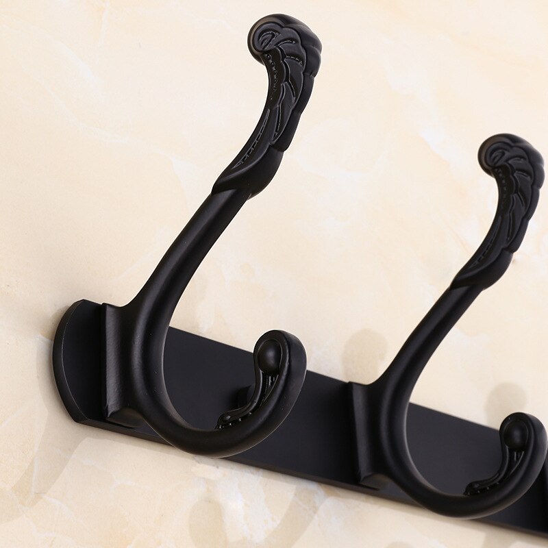 3/4/5 Hooks Coat Rack Wall Mounted Heavy Duty Hanger Metal Coat Hook Rail for Coat Clothes Hat Towel Jacket