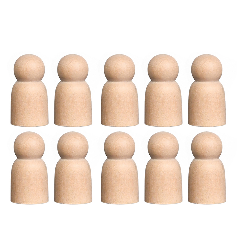 Frühpädagogisches spielzeug aus holz, weiße, leere lehrmittel, hölzerner pilzkopf, kindergarten, holzembryo, diy-holzpuppen: Weiß