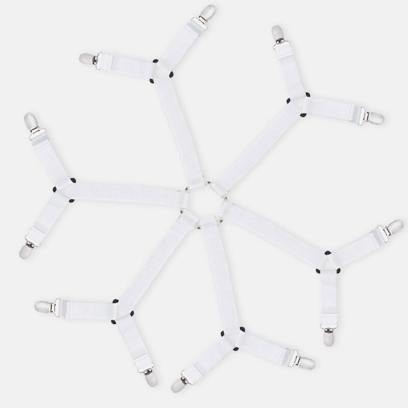 Adjustable Elastic Bed Sheet Clips Grippers Set Linen Fasteners Way Sides Suspenders Sheet Holders Mattress Strapsit Bedding: 1