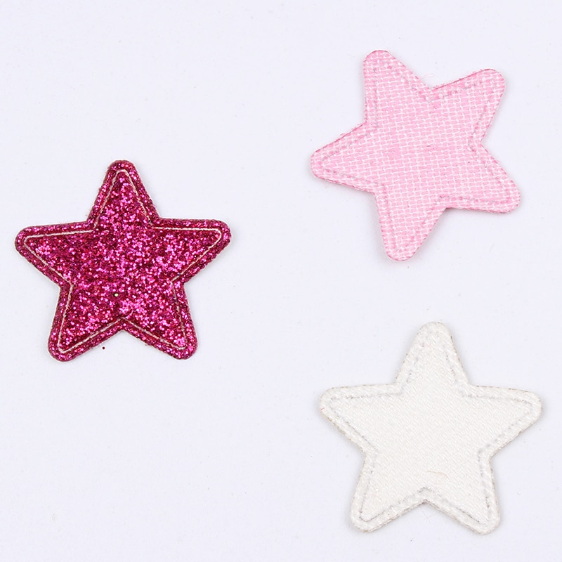 50 stks/partij 2.2 cm Glitter Patches Leuke Ster Patch DIY Kleding Naaien Applicaties Materiaal Patches Voor Kleding Kledingstuk Decoratie