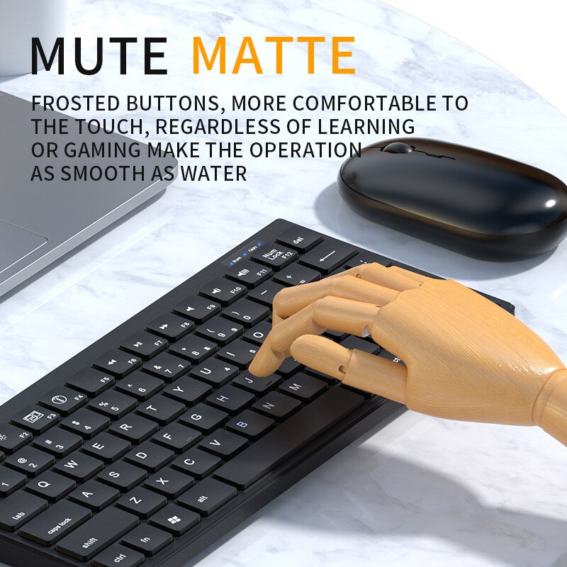 78-Key Wireless Keyboard Muis Set Oplaadbare 2.4G Draadloze Toetsenbord Mute Kantoor Mini Toetsenbord Muis Voor Laptop Desktop pc