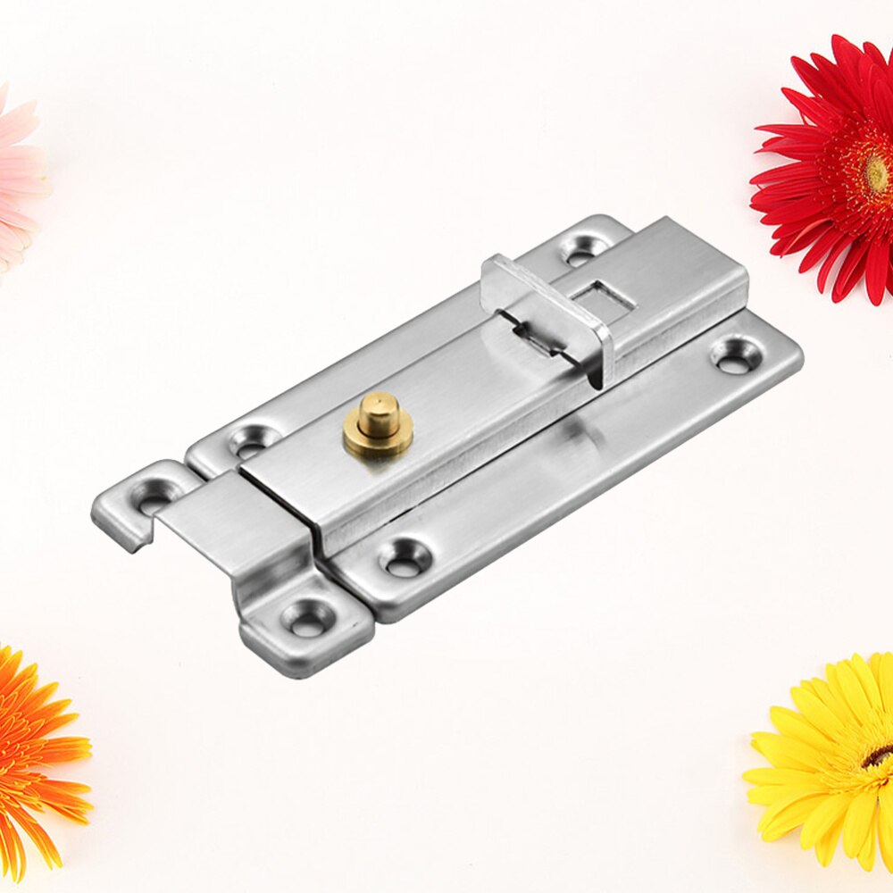 1PC Stainless Steel Door Durable Heavy Duty Automatic Spring Firm Brushed Texture Gate Lock Safety Door Lock
