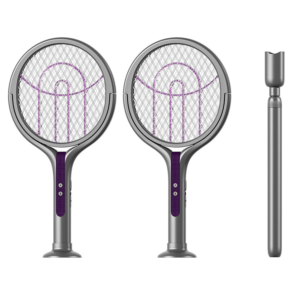 Rotating Head Electric Fly Swatter Rechargeable Fly Zapper 2 in 1 Fly Killer and Mosquito Trap Lamp for Indoor and Outdoor