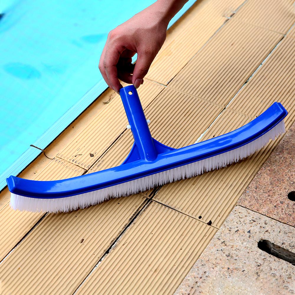 18 Inch Curved Swimming Pool Brush Cleaning Tools Spa Wall Floor Brush Nylon Bristles Cleaner Broom Swimming Pool Accessories