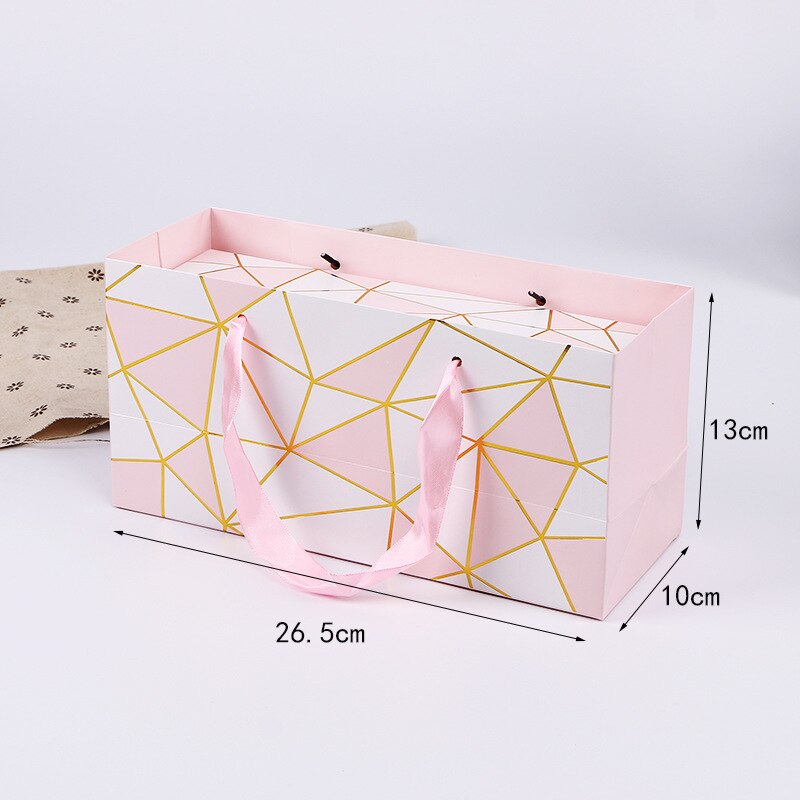 Kreative Flamingo Box Marmor Papier Tasche Dragee Cookies Tote Taschen Hochzeit Schokolade Kuchen Verpackung Papier Boxen Party Supplies: pink bag