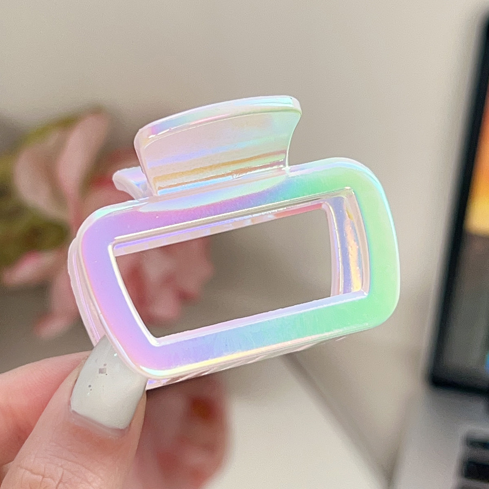 YHJ Linda garra para el cabello de Color gelatina, degradado de verano, pinzas para el cabello de plástico, accesorios para el cabello para mujeres y niñas: Blanco