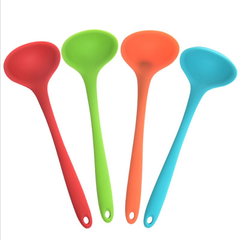 Cuchara sopera de silicona para cocina, utensilios de cocina antiescaldadura, cuchara, utensilios de cocina, forma de platos de cocina, 7z: Random 1pc
