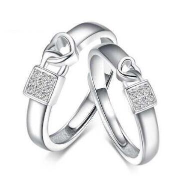 Zirkon Einstellbare silber farbe Paar Hochzeit Ringe für Frauen und Männlichen Strass Engagement Ring für Paar