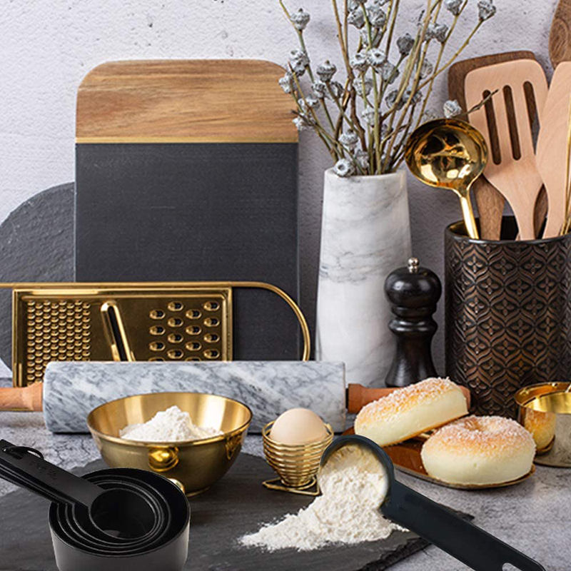 Cuchara medidora de cocina, cucharada de café, cucharada de azúcar con mango de silicona, tazas medidoras de harina para hornear, utensilios de cocina, 5/10 Uds.