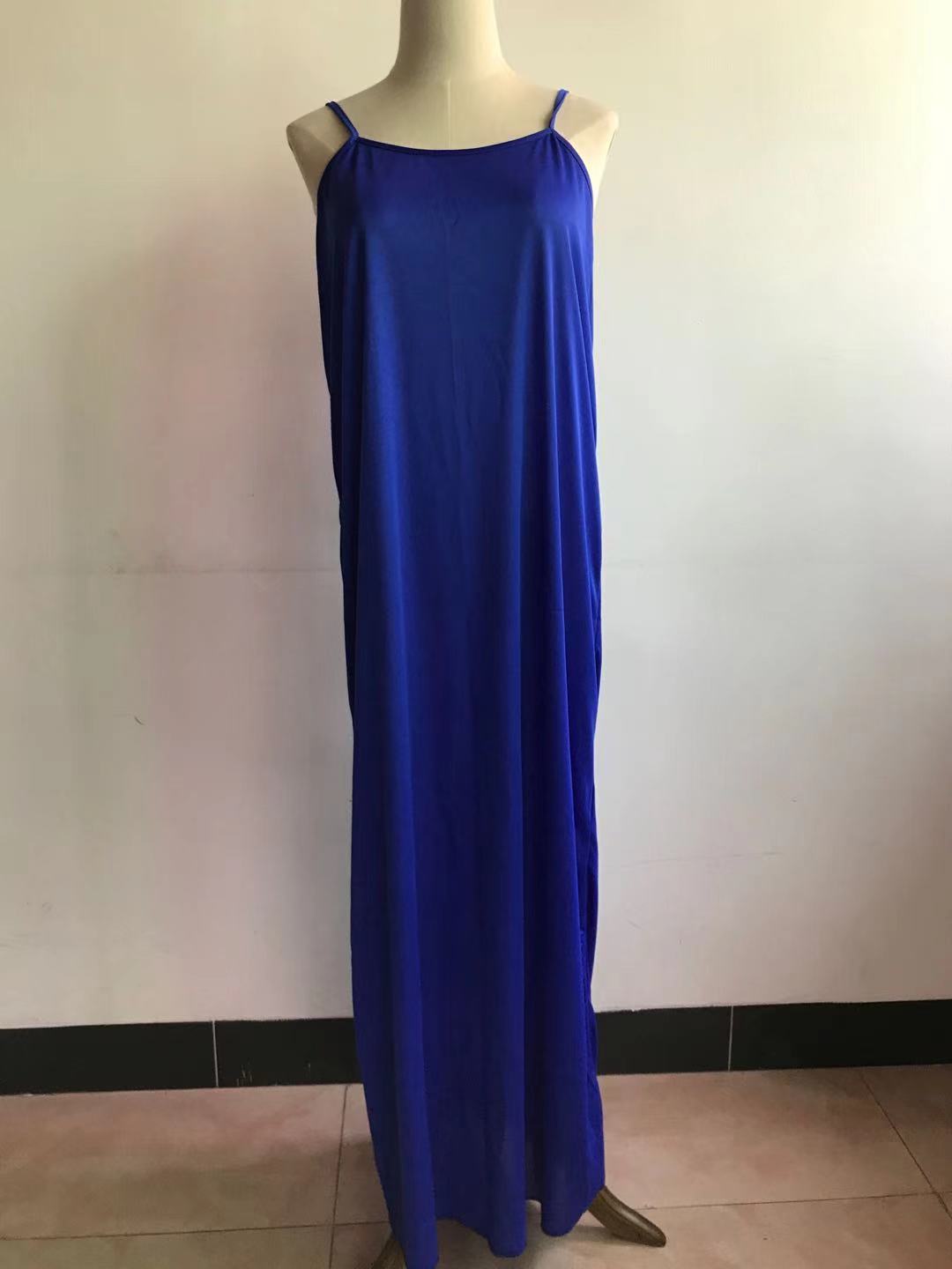 Afrikkalaiset naiset #39 abaya pitsivuorella mekon sisällä condole vyö hame vapaa koko joustava rintakuva 132cm pituus 128cm: Sininen