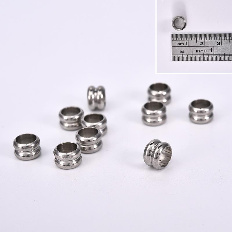 10 stück edelstahl metall Abstandshalter Rohr perlen Reize Schieberegler großes See 6mm 8mm für männer schmuckherstellung diy lederband Armbinde: Nr . .8 See 6mm
