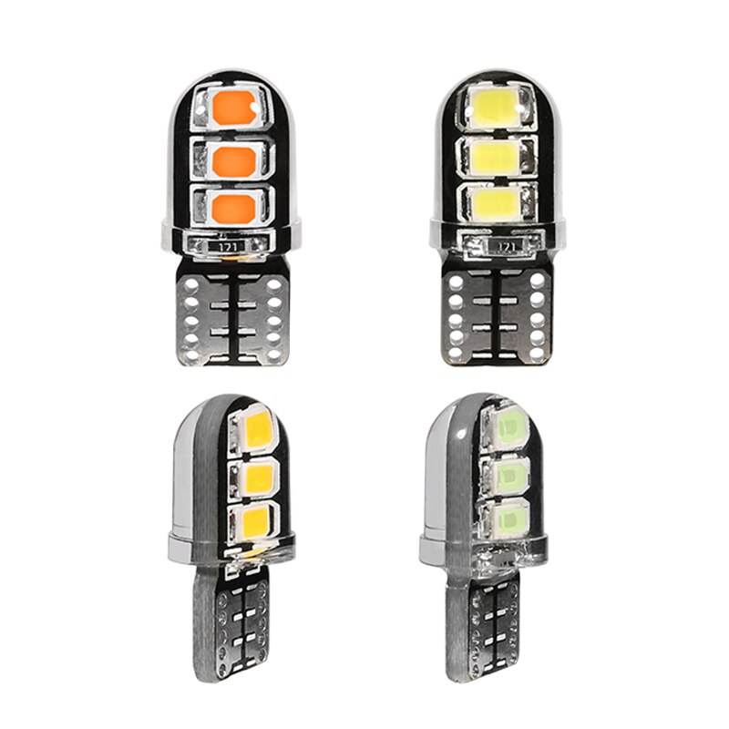 10 kpl  t10 led canbus auton valo 194 168 w5w led parkkivalon polttimo 6 smd silikageeli led automaattinen kiila välyslamppu instrumenttilamppu