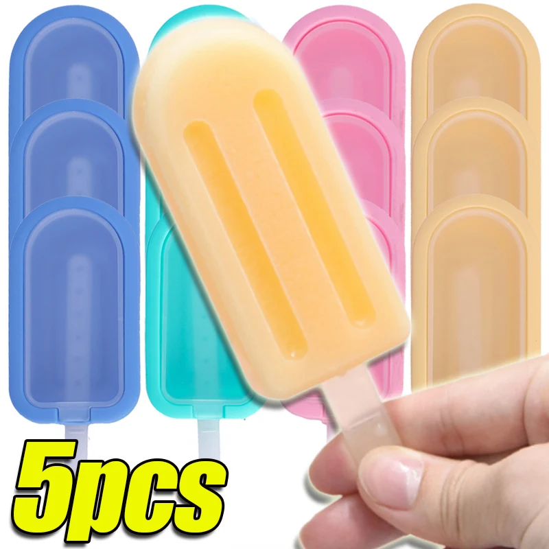 1/5PCS Silikon Hausgemachte Popsicle Formen DIY Saft Milch Schokolade Eis Form mit Kunststoff Stick Küche bar Wiederverwendbare Gadgets