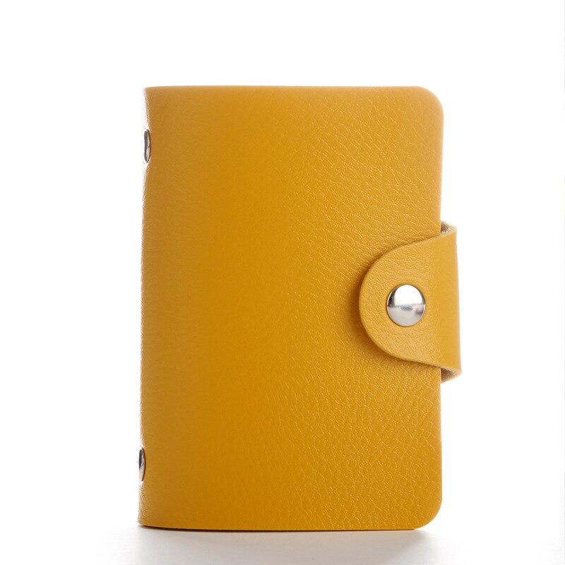 Uniego Women Men ID Card Holder Pu Leather Hasp Credit Card Holder Business Passport Card Wallet porte carte HB236c: Yellow