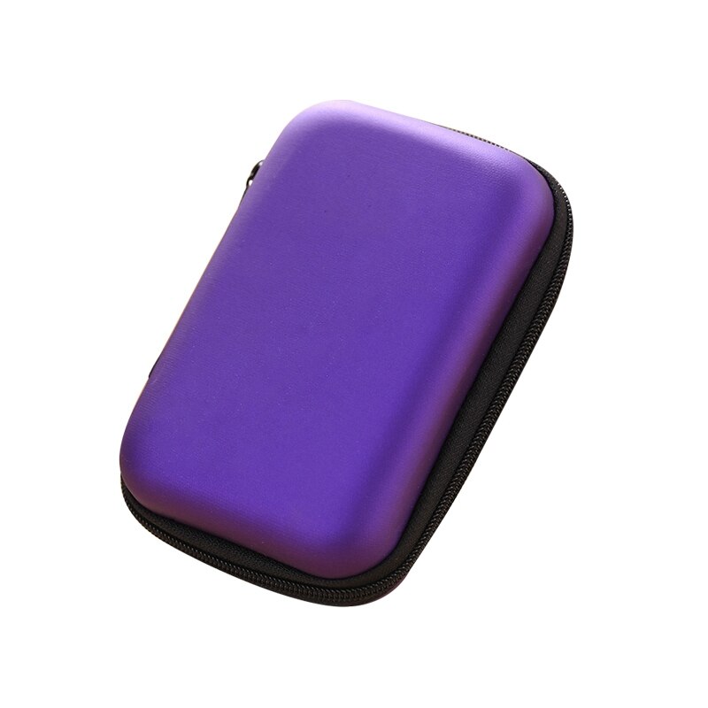 Women Men Coin Purse Bag Portable Rectangle Storage Key Wallet Children SD Cards Storage Box Headphone Storage Box for Girls: Purple