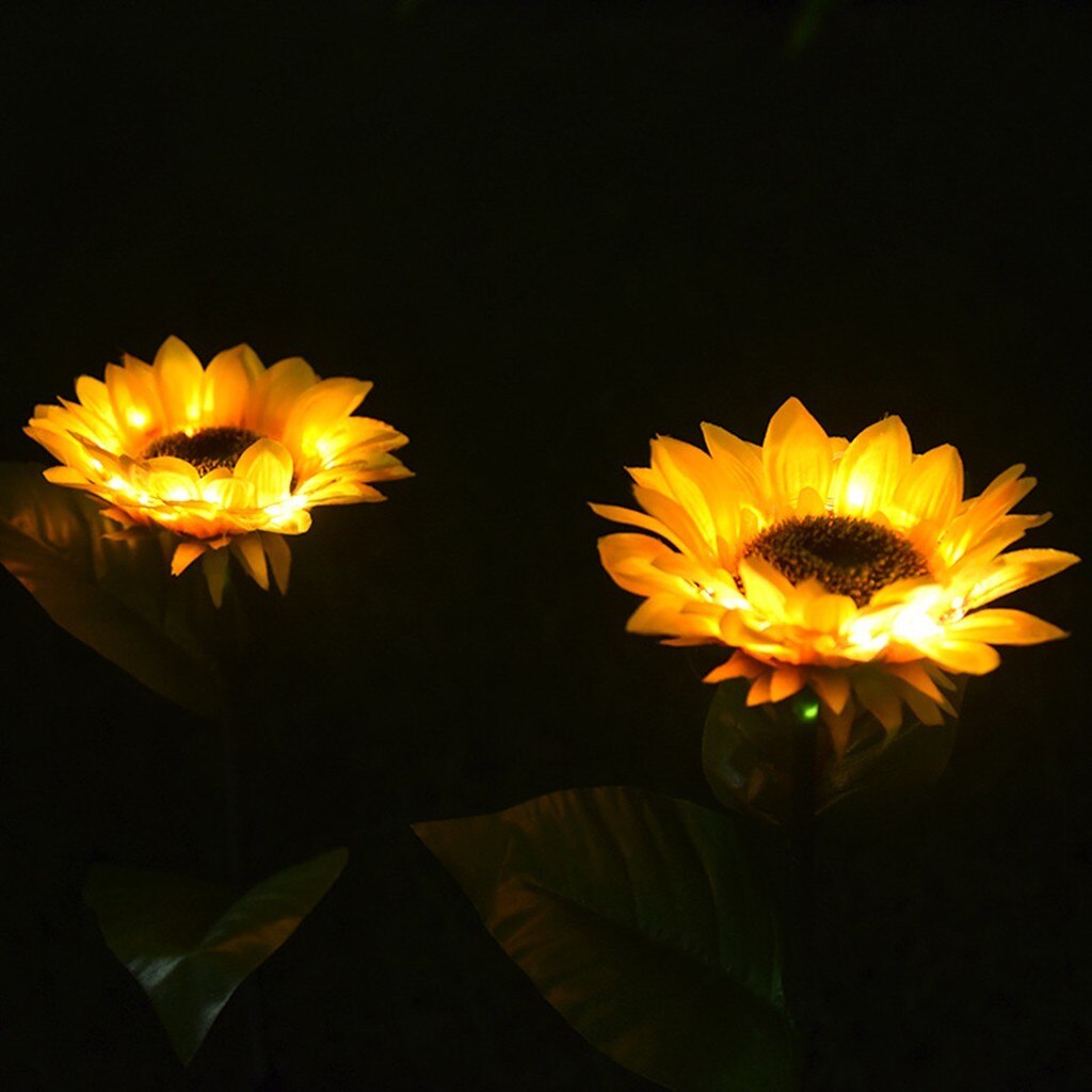 2Pcs Led Outdoor Zonne-verlichting Sumflower Solar Tuinverlichting Lamp Outdoor Tuin Yard Gazon Landschap Lamp Solar Led Licht outdoor