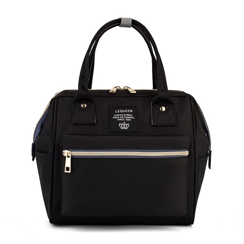 Lequeen-Mini bolsa de pañales de 2 tamaños, bolso de para madre y bebé,: Black-Big