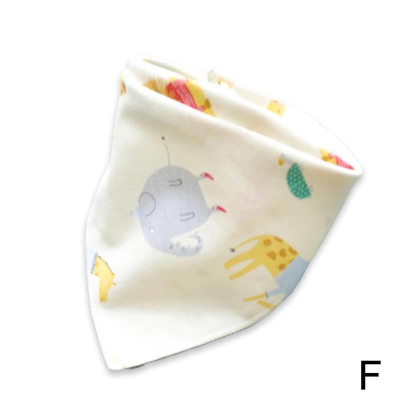 Slabbers Dubbele Katoen Slabbetjes Cartoon Animal Gedrukt Kleding Katoen Bib Handdoek Voeden Bandana Speeksel Patroon Schort V9u4: F