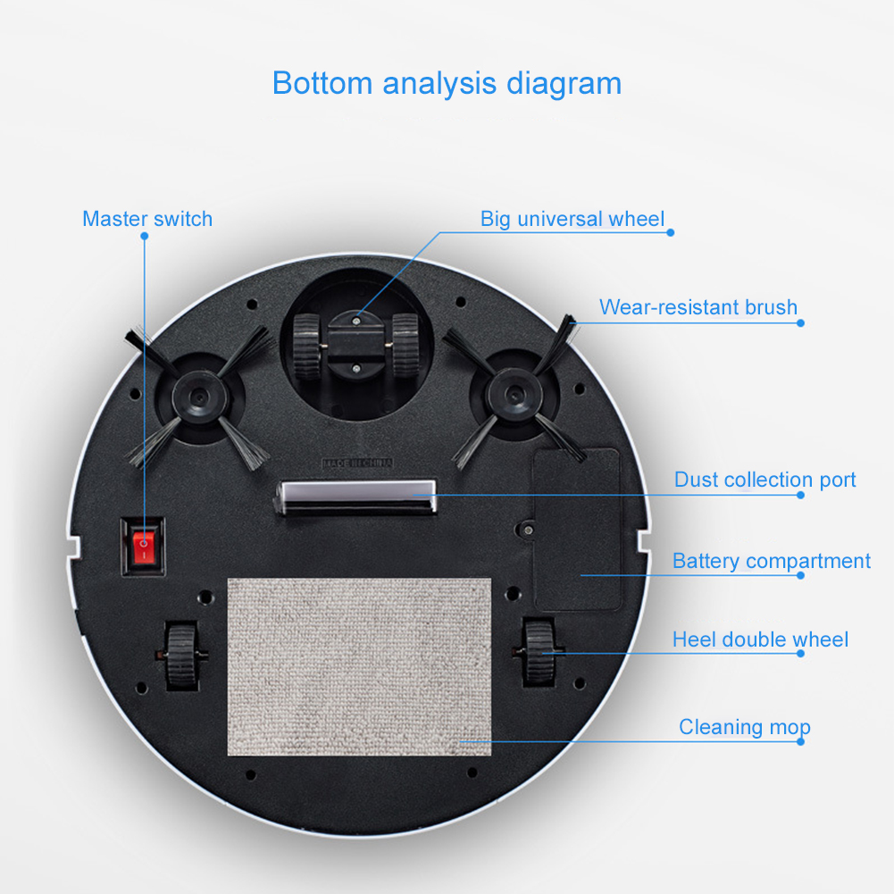 Automatischer saugroboter mit intelligenter touch-funktion, nass- und trockenreinigung, 3000 pa saugstufen, ladefunktion, intelligenter staubsauger