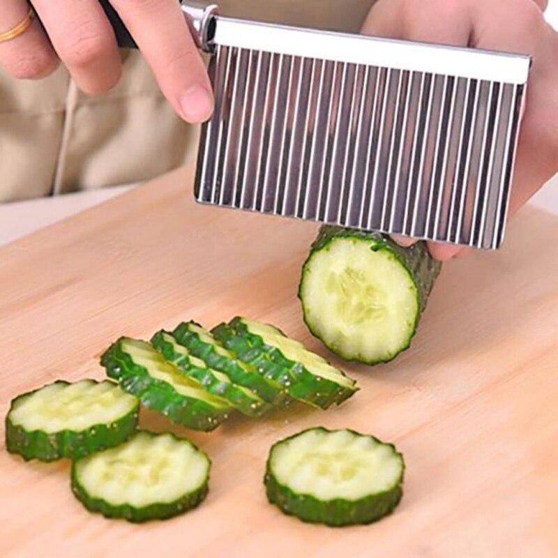 3 Stck Küche Kochen Werkzeug Edelstahl Gemüse Obst Wellig Cutter Kartoffel Gurke Karotte Wellen Schneiden Schneidemaschine