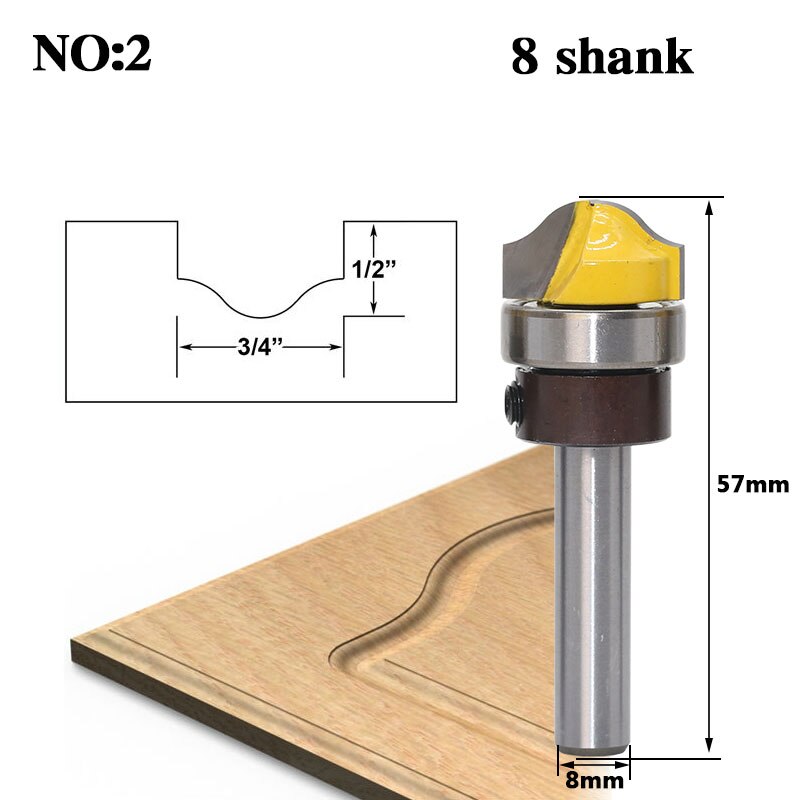 3/4" Faux Panel Ogee Groove Router Bit - 1/4" 1/2''8" Shank Woodworking cutter Tenon Cutter for Woodworking Tools: NO2