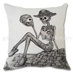Couvertures d'oreiller d'halloween, couvertures décoratives de coussin de jet d'impression de fantôme de citrouille de crâne heureux pour le Décor de lit de Sofa de Sofa: 11
