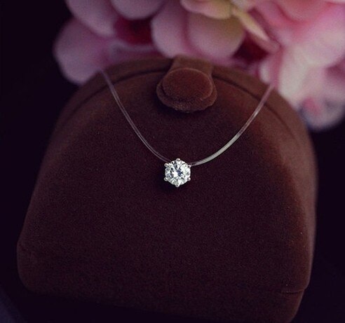 Mode Vrouwen Crystal Ketting Onzichtbare Lijn Zirkoon Sleutelbeen Keten Ketting