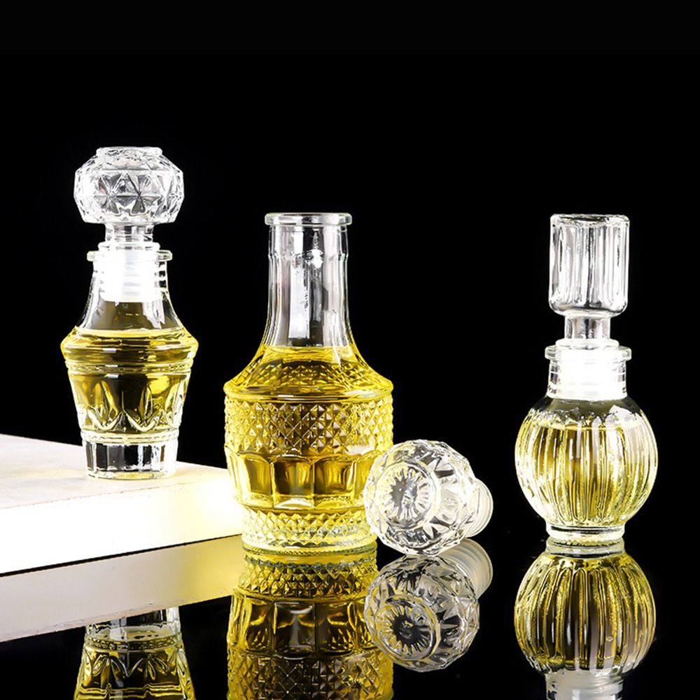 Glas Weinflasche Mini Whiskey Dekan ter Glasflasche mit Schraub verschluss Parfüm Glasbehälter handgemachte DIY flaschen