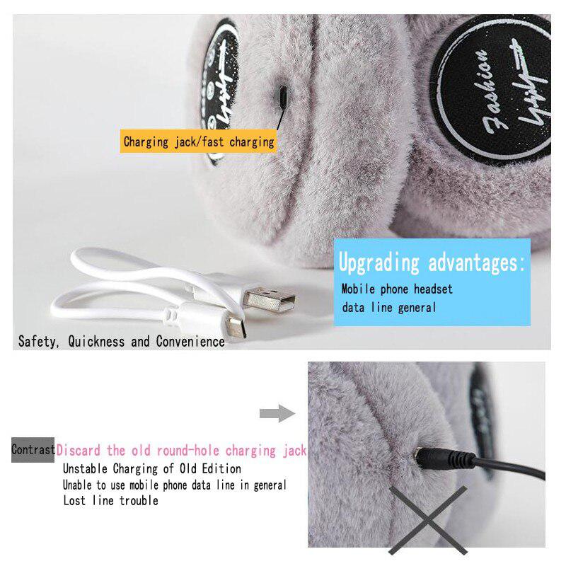 Winter Plush Warm Wireless Bluetooth Headset Ear Cover For Men Women Outdoor Sports Headphones Stylish Stereo Music Earphone
