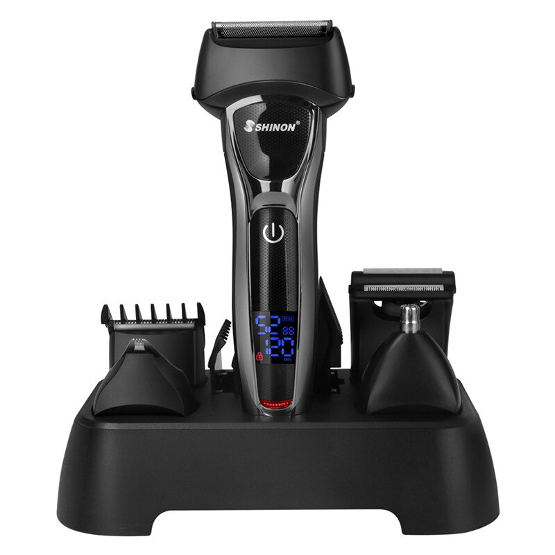 SHINON-Afeitadora eléctrica multifunción 5 en 1 para hombre, máquina de afeitar con hoja de acero ultrafina, resistente al agua, con recarga USB