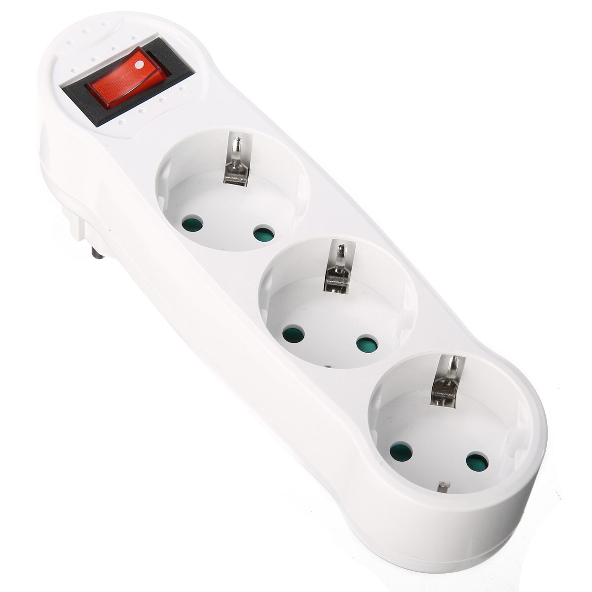 250V 16A EU Plug European Electric Adapter Multiple Outlet Extension Socket Home Electronics Charging White 3-way Plug